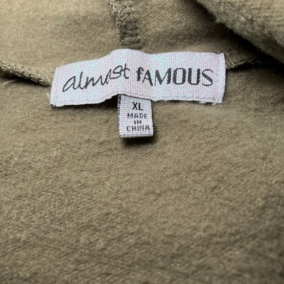 Almost Famous Womens XL Olive Green Hoodie Dress Long Sleeve Pockets Casual - Picture 4 of 5